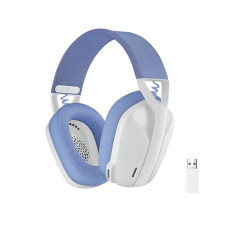 Logitech G435 LIGHTSPEED and Bluetooth Wireless Gaming Headset - Lightweight over-ear headphones, built-in mics, 18h battery, compatible with Dolby Atmos, PC, PS4, PS5, Nintendo Switch, Mobile - White